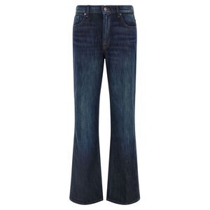 7 For All Mankind Blue Cotton Flared Women's Jeans